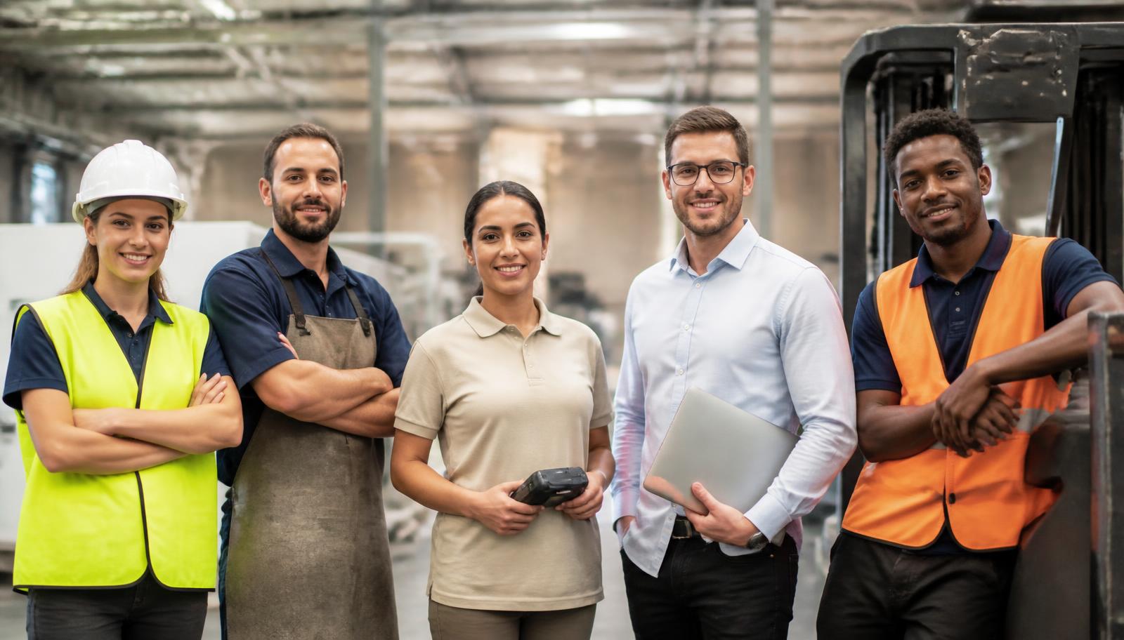Salariés d'entreprise : chantier, atelier, commerce, bureau et logistique